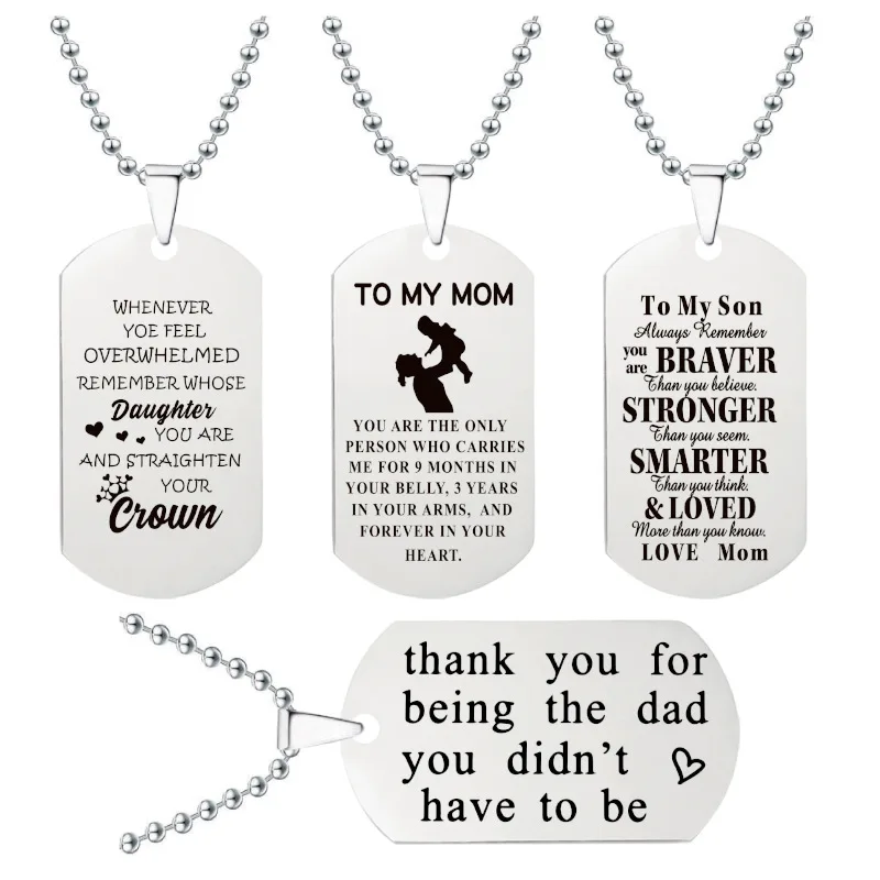 Dog Tag Necklace for Men Boys, 60cm Engraving Stainless Steel Military Plaque 1005008724840321