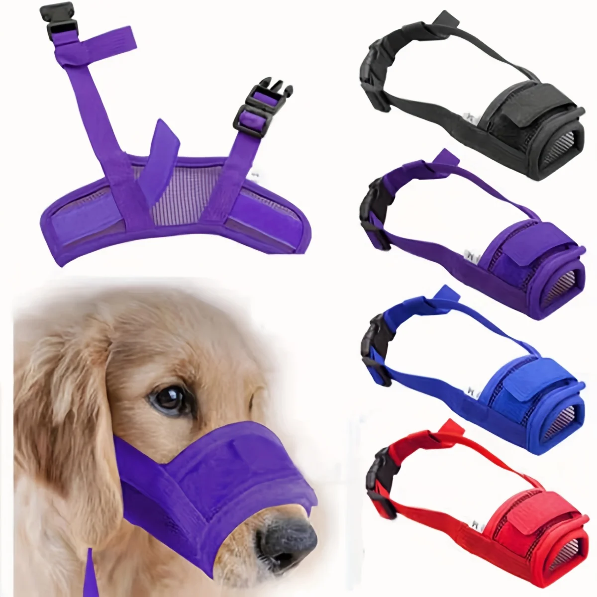 Breathable Dog Mouth Cover Mesh Anti Biting Barking Pet Muzzle Adjustable Dog Muzzle 1005008736052572