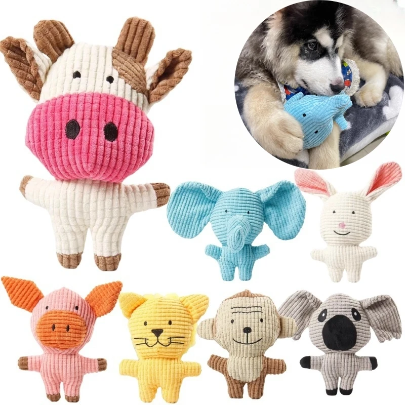 Cute Plush Toys Dog Toys Squeak Pet Accessories Cow Rabbit for Dog Puppy Chew Squeaky 1005008740879683