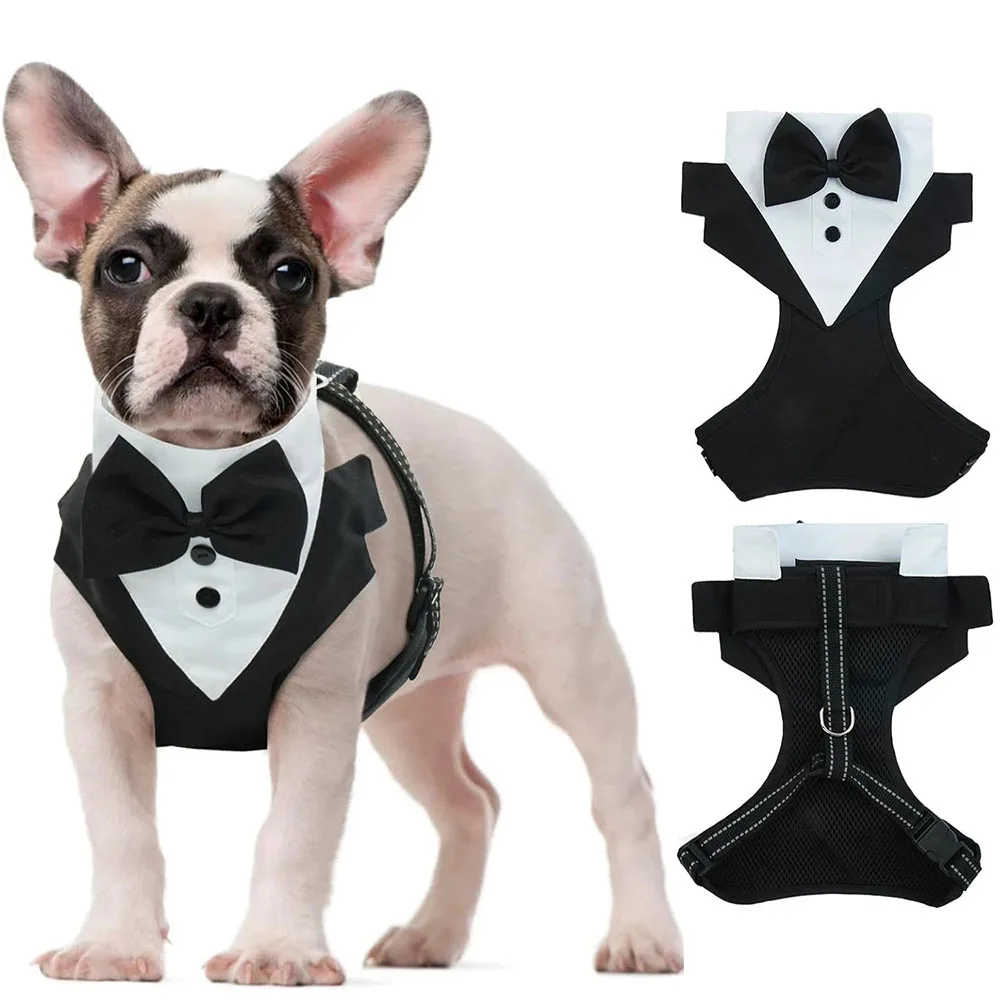Dog Tuxedo Adjustable Harness No Pull for Small Medium Large Boys Dogs Cat Puppy Dog Wedding Suit 1005008742734997