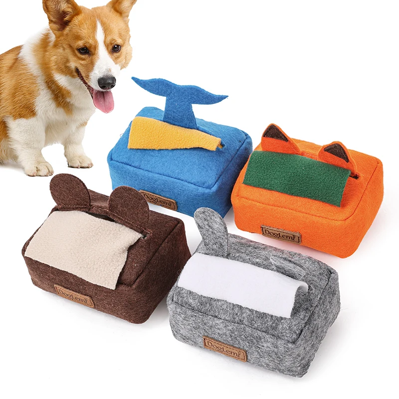 Dog Interactive Snuffle Toys Treat Dog Feeder Pet Toys Tissue Box Nosework Training Toy for Cats 1005008746910066