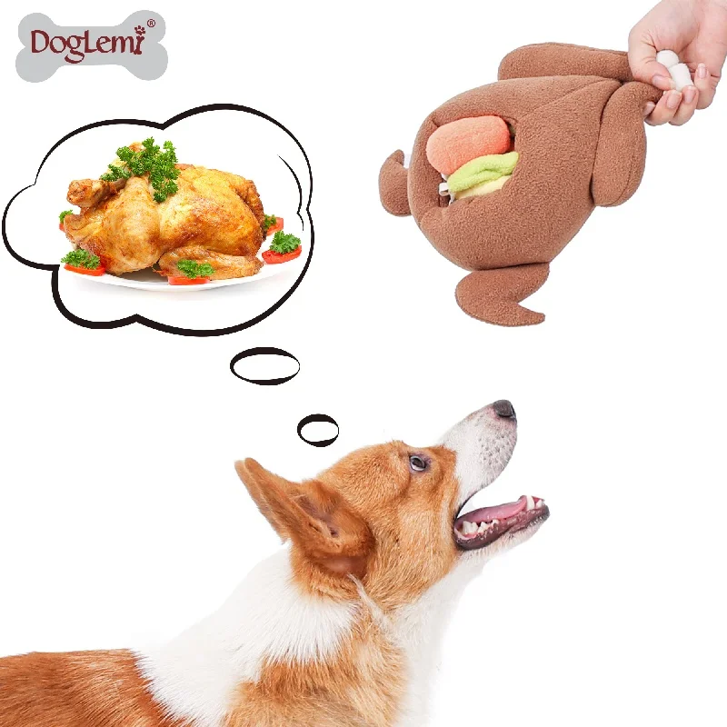 Pet Dog Snuffle Toy Roasted Turkey Toys Pet Interactive Puzzle Feeder Food Training IQ Dog Chew 1005008747501262