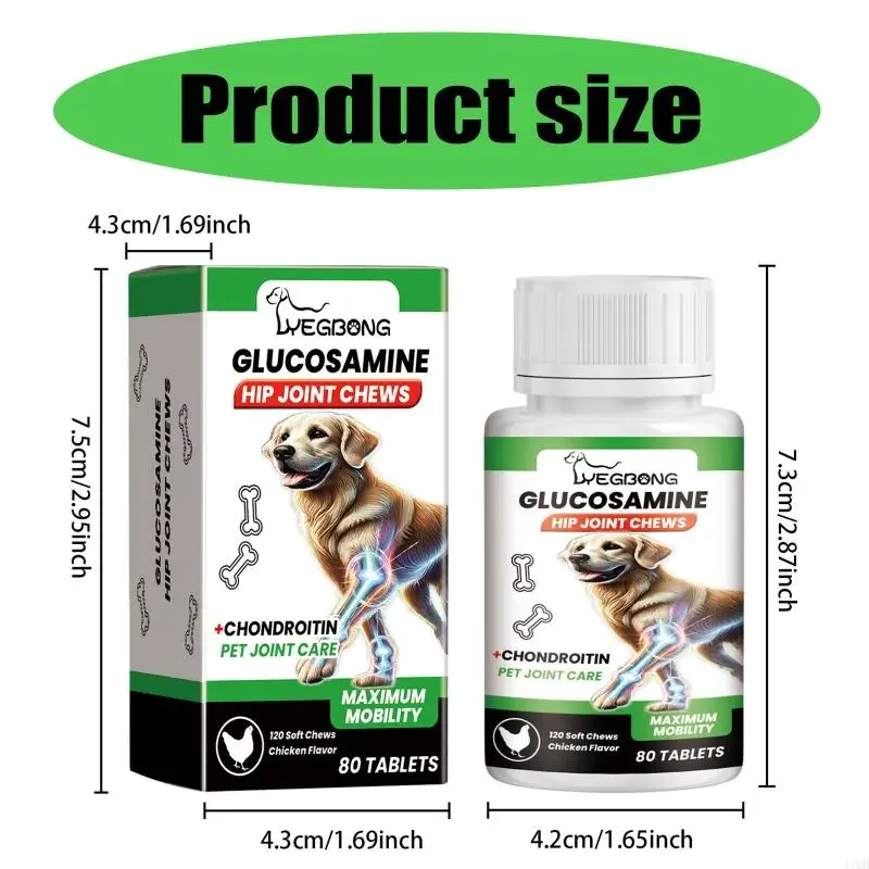 New Joint Care Chewable Tablets for Dogs 80 Tablets Enhances Mobility and Ease Discomfort Hip 1005008748405612
