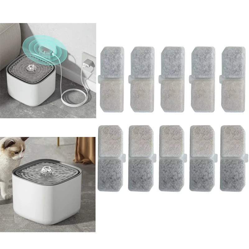 Cat Water Fountain Filter Replacement Filters Pet Cats Water Drinking Dispenser Filter (10pcs) 1005008750591704