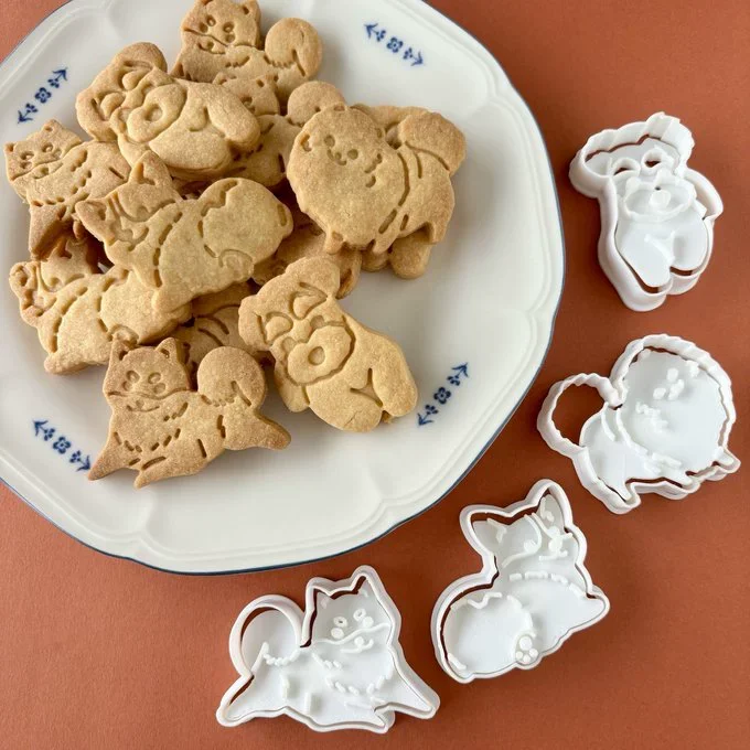 Animals Dog Series Cookie Cutter Stamp Plastic Cartoon Pressable Biscuit Mold Confectionery Kitchen 1005008756036776