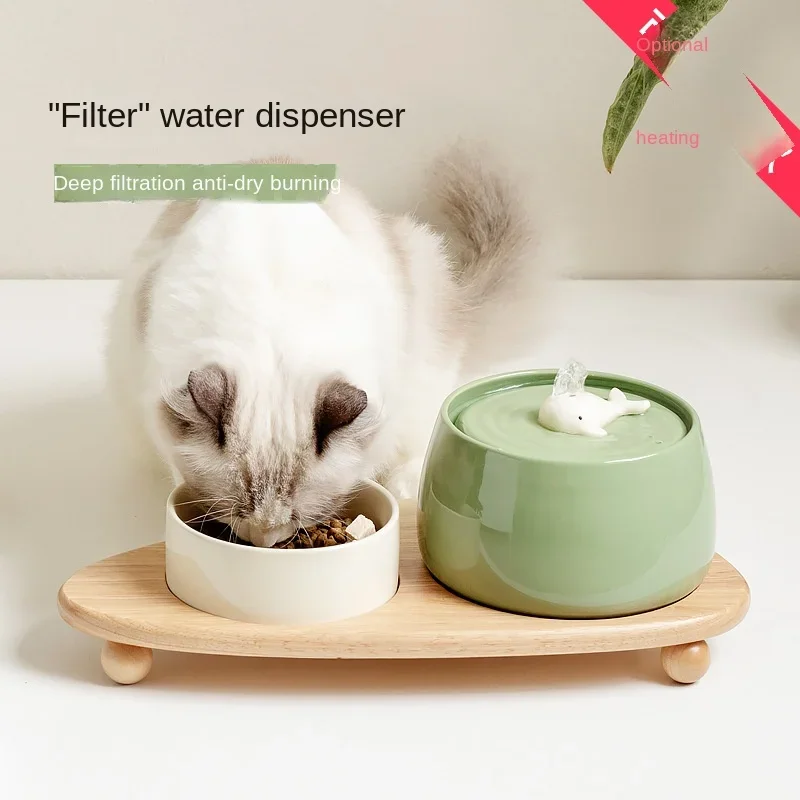 Cat Ceramic Automatic Circulating Filter Water Dispenser Pet Supplies Flow Mute Cat Dog Bowl Live 1005008757053453