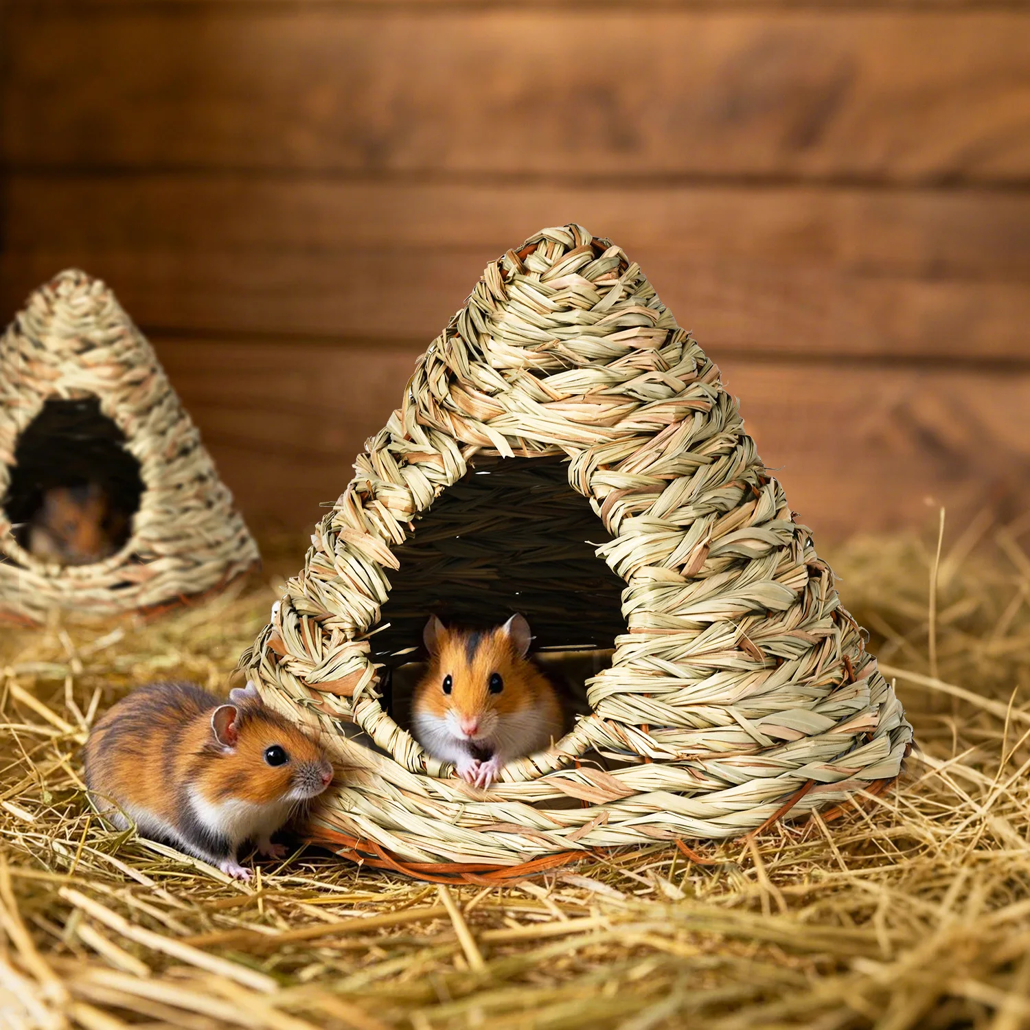 Hamster House Handmade Straw Cage Golden Bear Guinea Pig Hammock Basket Hamster Cage Small Pet Nest 1005008761751842
