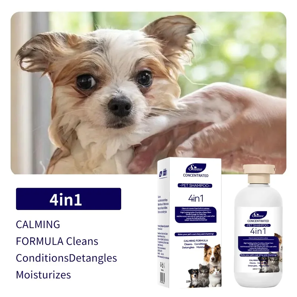 Soothing Pet Grooming Shampoo for Sensitive Skin - Hypoallergenic Formula for Cats and Dogs (228ML) 1005008763632785