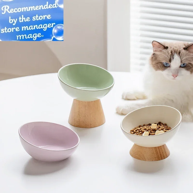 Cat Tilted Ceramic Bowl Small Dogs Elevated Food Water Feeders Pet Drinking Eating Supplies 1005008765910524