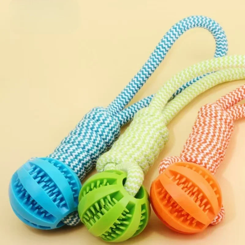 Dog Toy, Bite Resistant Watermelon Ball, Cotton Rope, Leak Feeding Ball, Interactive Tug of War Rope 1005008772452256