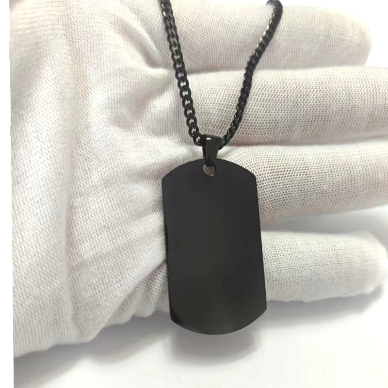 Men's Rectangular Dog Tag Stainless Steel Military Id Tag Pendant 304 Steel Necklace Army (10pcs) 1005008779755479