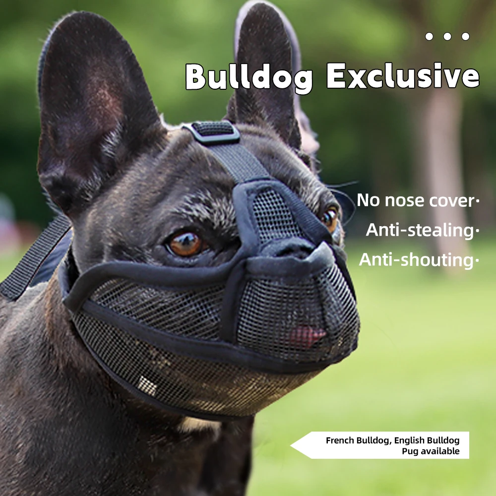 Dog Muzzle for Short-Snouted Dogs Preventing Barking French Bulldogs Breathable Muzzle Prevent 1005008784026155