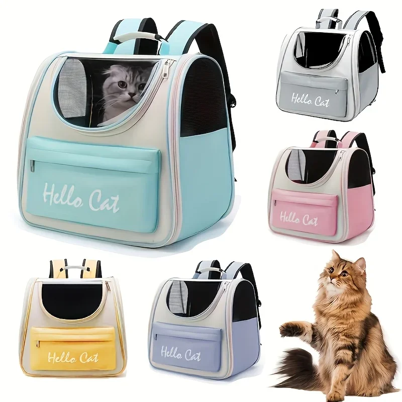 Large Capacity Collapsible Pet Backpack with Zip Closure, Handle and Mesh Vent 1005008785305417