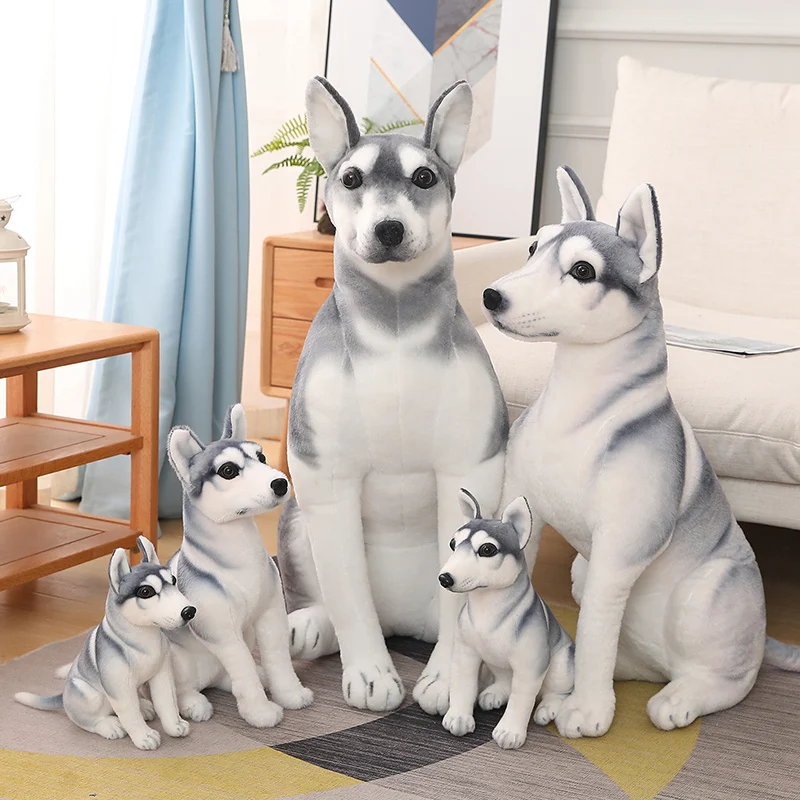 New Stuffed Soft Simulation Husky Plush Toys Lovely Animal Dog Dolls Pillow Creative Birthday Xmas 1005008787922173