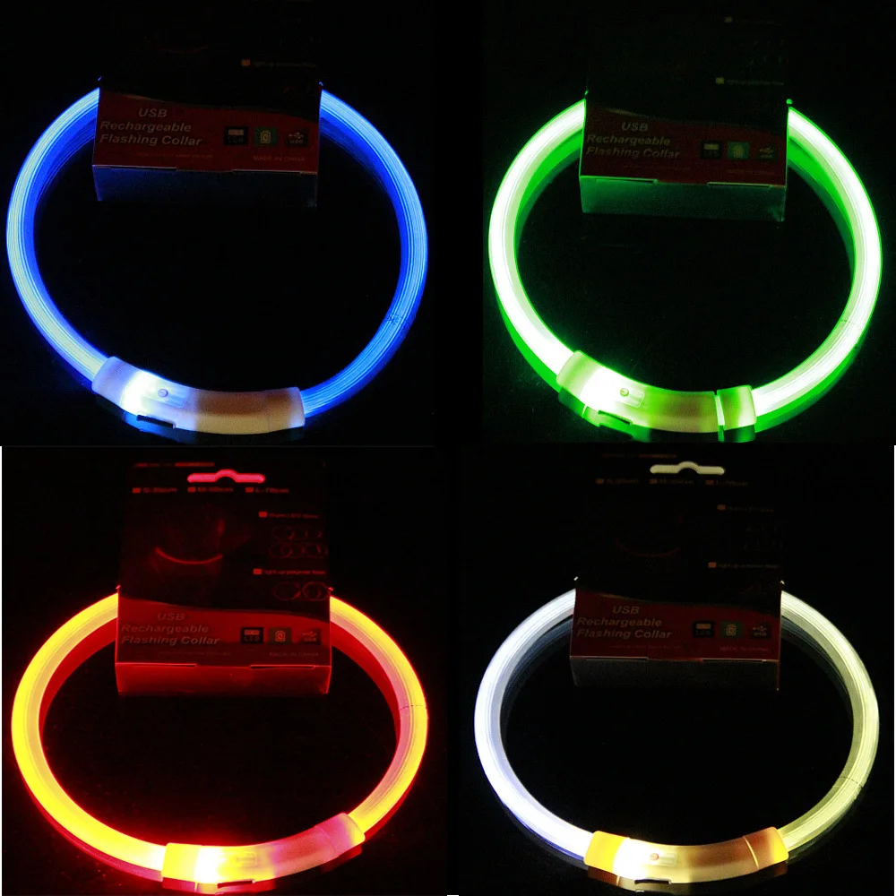 Led Dog COLLAR USB Rechargeable Glowing Collar Night Visibility Reflective Waterproof Adjustable 1005008789119069