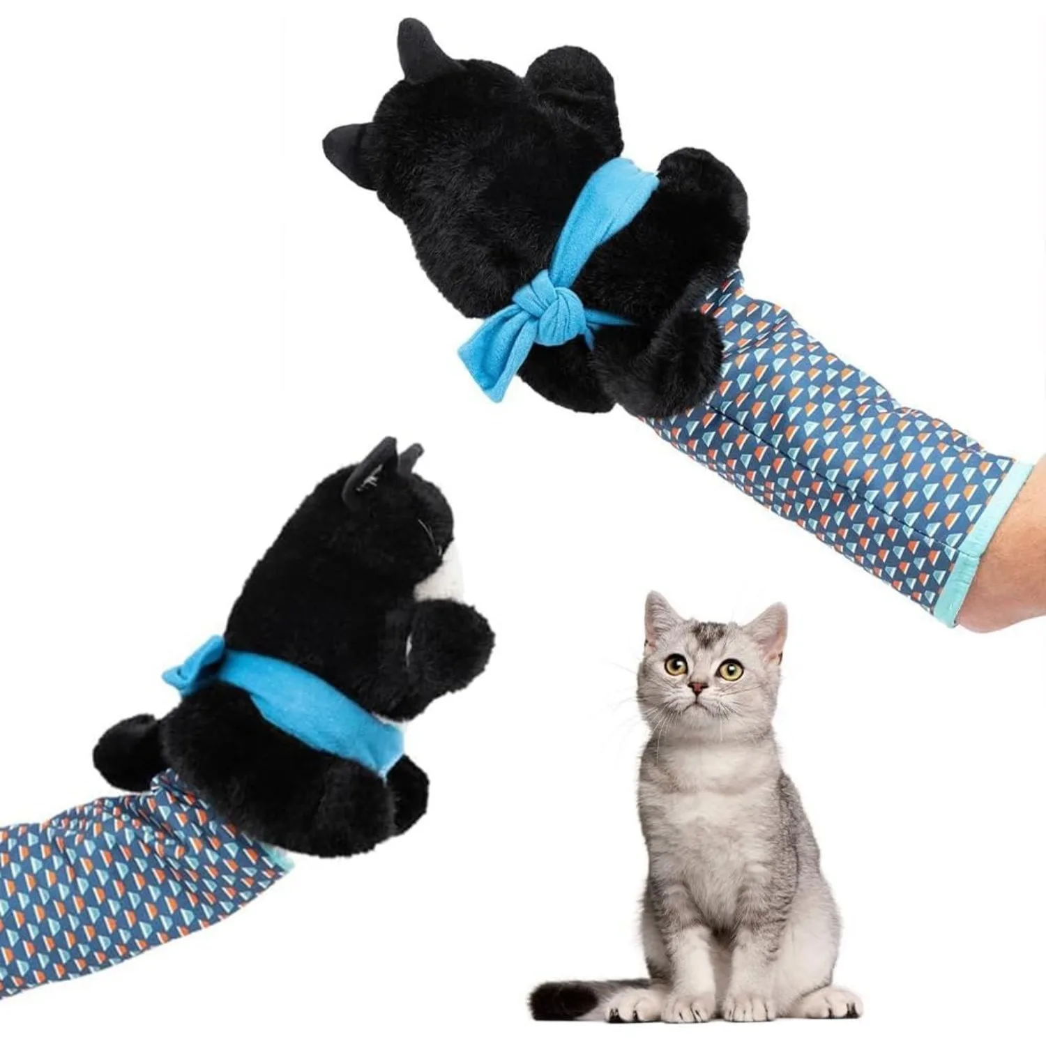 Interactive Cat Puppet Toy, Durable Plush Hand Wrestling Toy with Tough Padding 1005008800119607