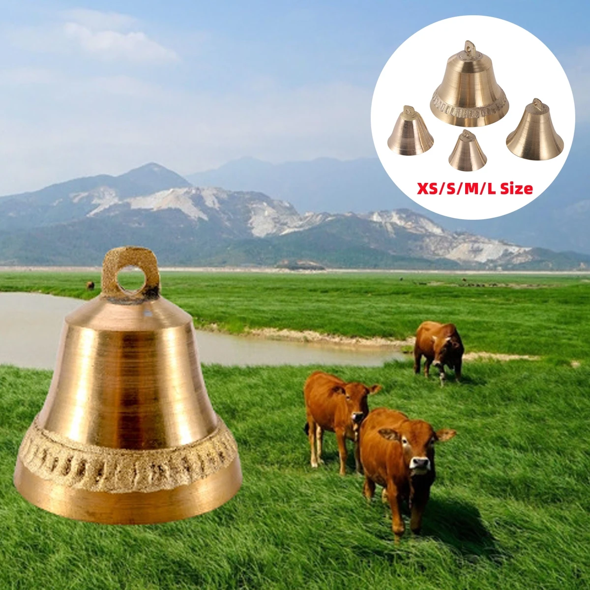 Cattle Sheep Copper Bell Super Loud Wind Chime Horse Cat Dog Livestock Bell Horn Hand-Cranked Bell 1005008804683347