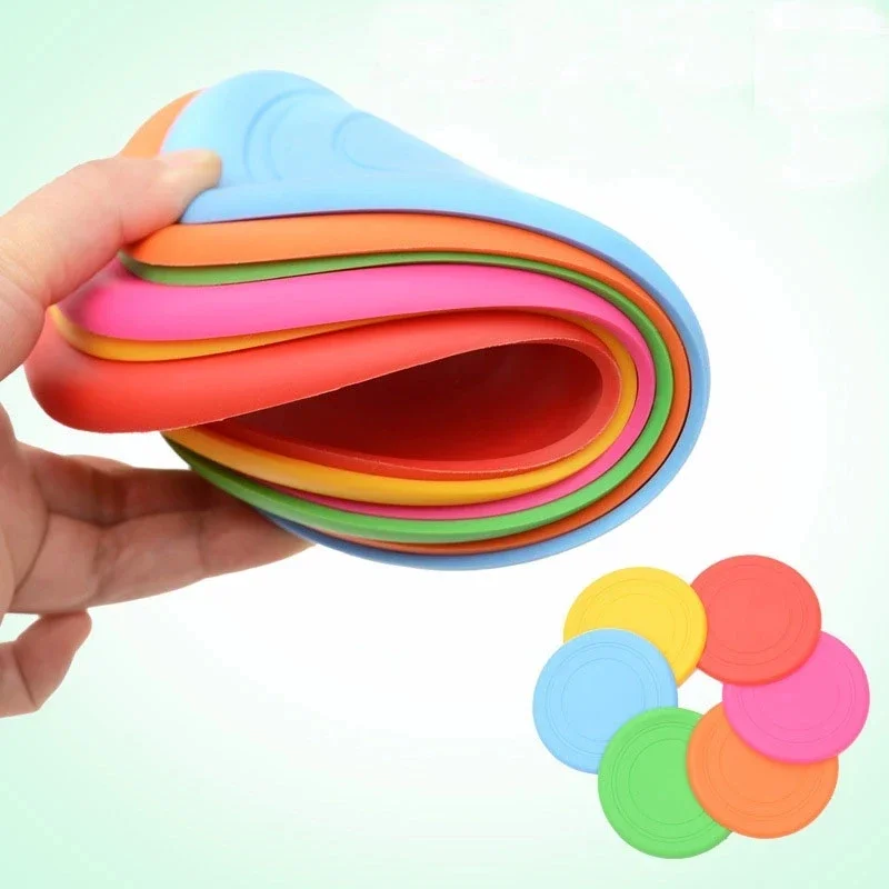 Dog Round Interactive Toys Safety Silicone Flying Discs Small Large Dogs Bite Resistant 1005008807224540