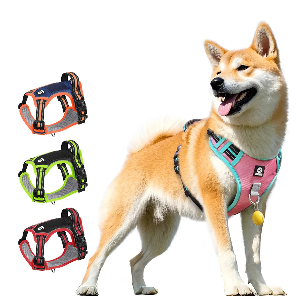 Dog Harness Lead Escape-Proof Reflective Oxford Cloth Breathable Pet Harnesses for Medium Large 1005008807321153