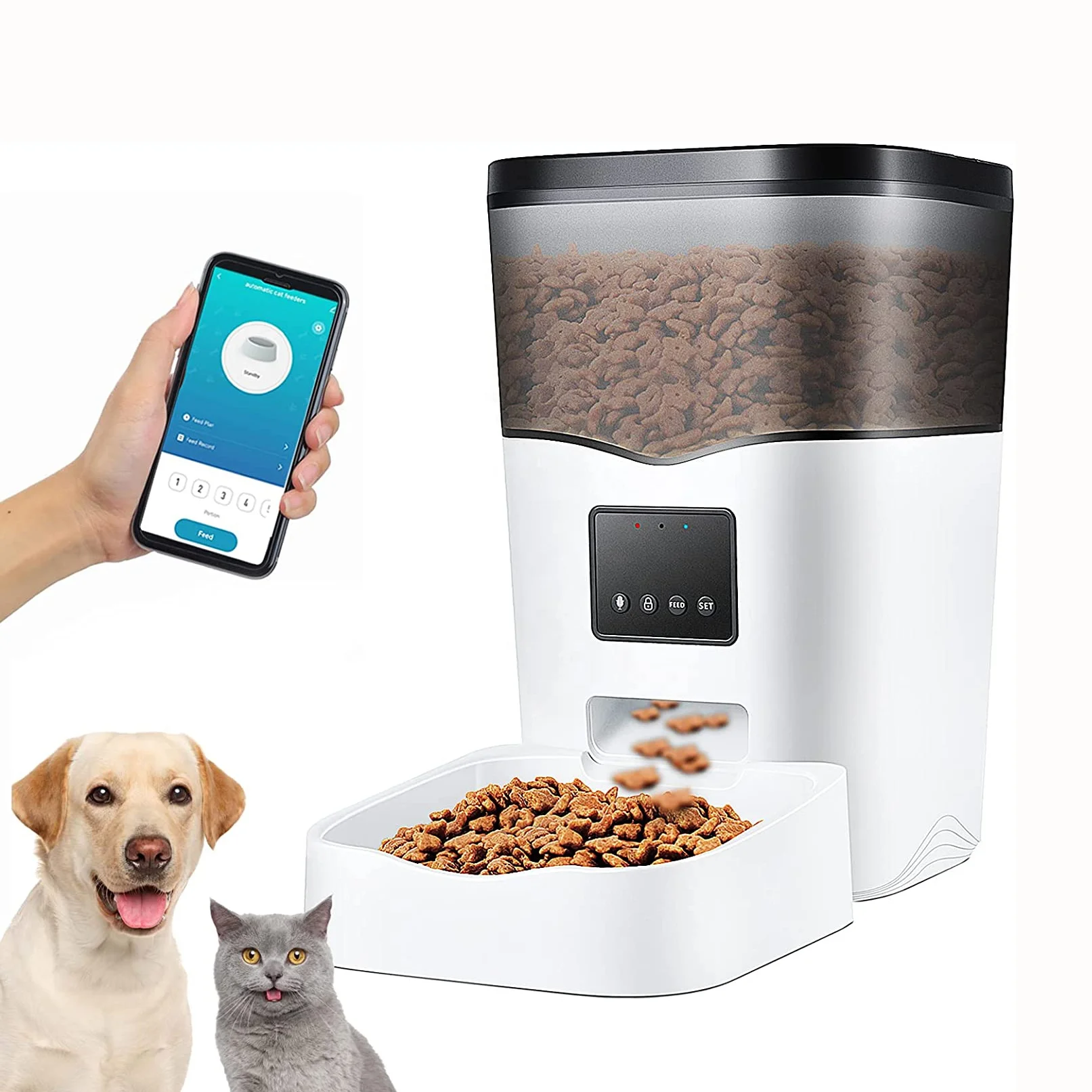 Wifi Smart Life APP Automatic Pet Bowl 3L Anti-Clogging Design 10S Voice Recording Pet Feeder 1005008807334208