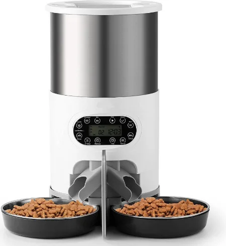 Top Selling 2025 4.5L Double Meal APP Wifi Automatic Pet Feeder for Cats Dog Food Stainless Steel 1005008807423230