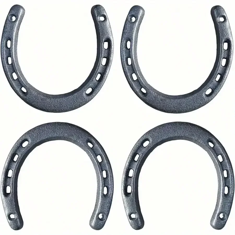 Set of 4 Cast Iron Horseshoes Hoof Care Excellent Grip and Stability Features Resistant to Wear 1005008811371019