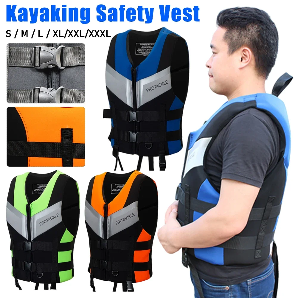 Neoprene Life Jacket Buoyancy Fishing Water Ski Vest Wear-Resistant Survival Suit Water Sports Life 1005008817782886