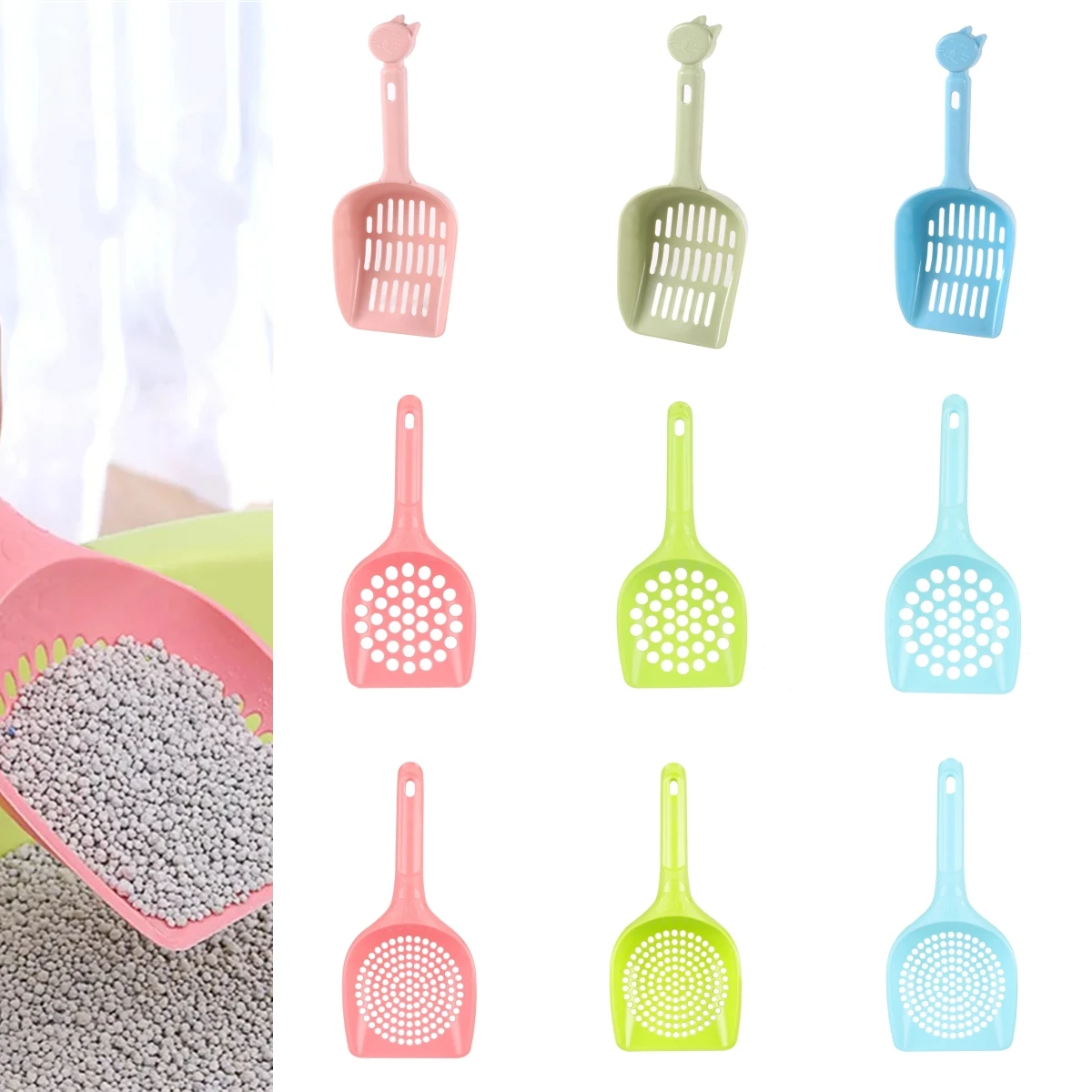 Cat Litter Shovel Pet Cat Cleaning Artifact Thickened Kitten Handle Scoop (1Pc) 1005008819268718