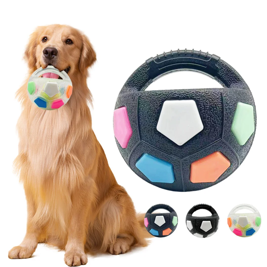 Dog Toys Soccer Ball with Handle Outside Squeaky Floating for Tug of War Dog Tug Toy for Small 1005008820588550