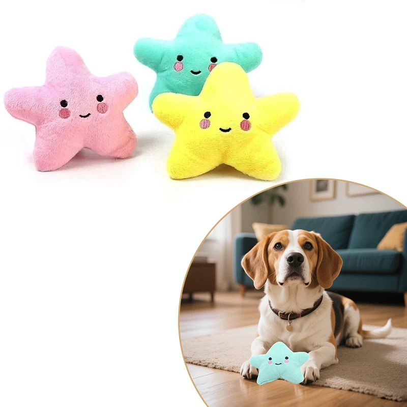 Pets Toys Plush Sounding Pentagram Toys Pets Chew Playing Fun Cute Puppy Dogs Cats Squeaky Toys 1005008823657495