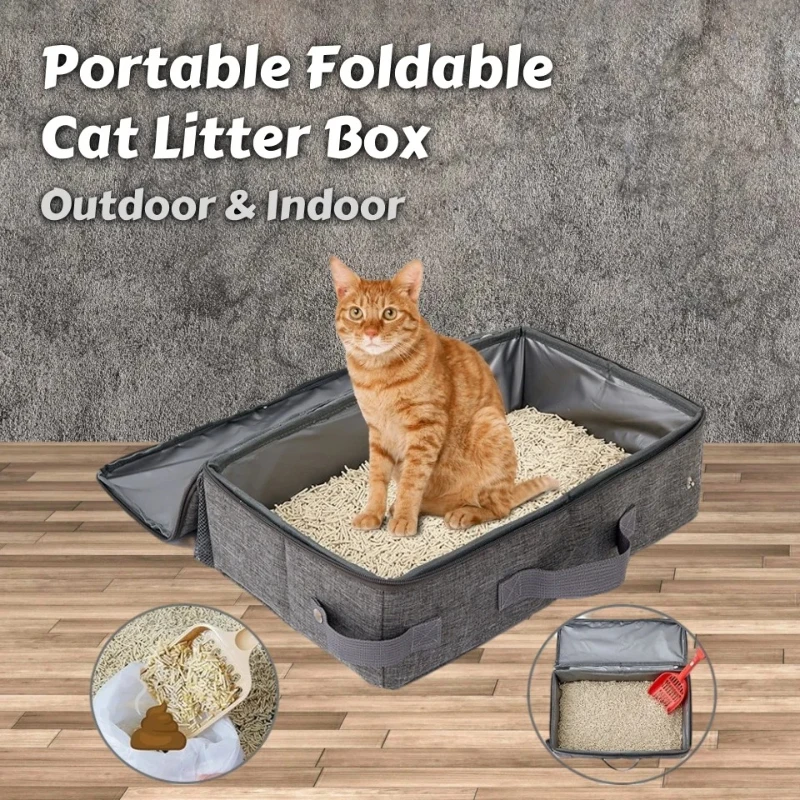 Portable Foldable Cat Litter Box – Waterproof Travel Toilet for Camping/Carriers 1005008826424747