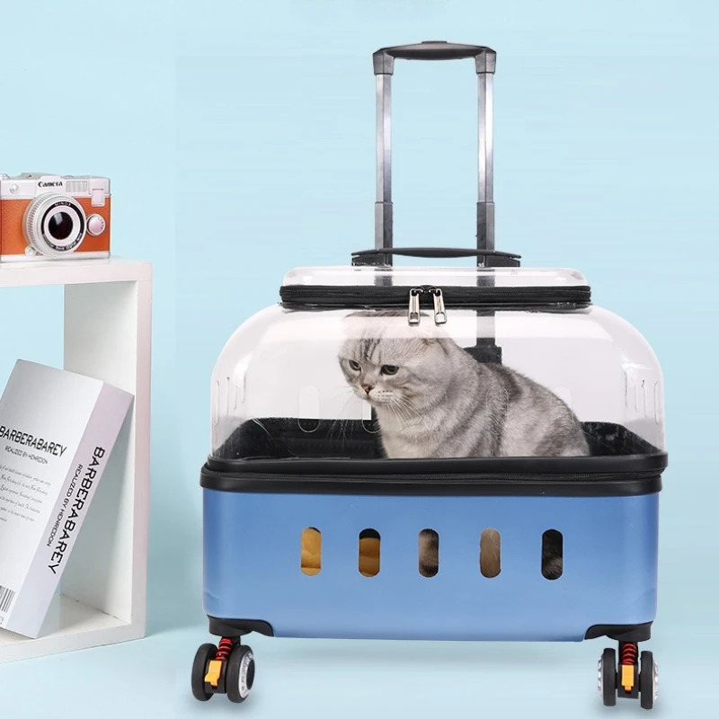 Transparent Pet Carrier Backpack Portable Dog Trolley Case Comfortable Breathable Cat Travel Cage 1005008836396457