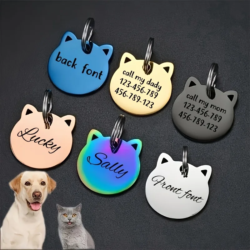 Customizable Pet ID Tag, Zinc Alloy, Engraved Name & Phone Number (1pc) 1005008841554900
