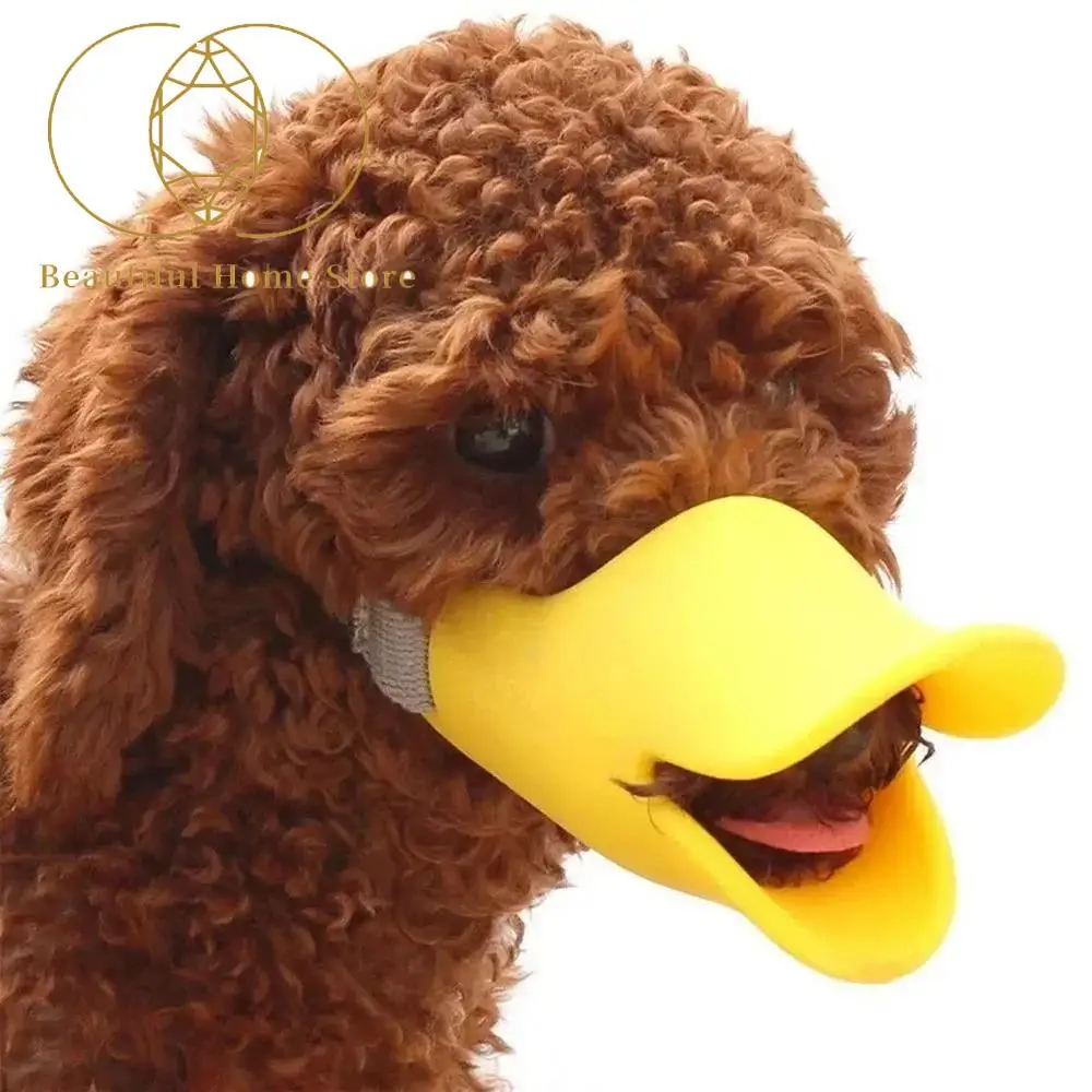 Adjustable Cute Duck Dog Mask TPR Stop Barking Dog Mouth Muzzle Anti Bite Pet Mouth Cover Pet Dog 1005008841871191