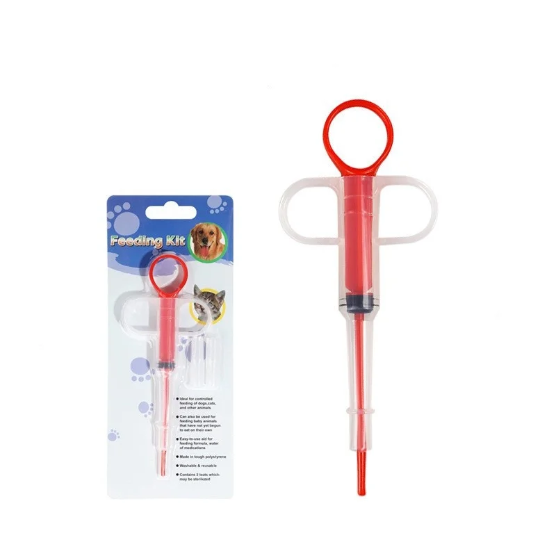 OUWO Dog Cat Pet Medicine Feeder Dispenser Tablet Syringe with 2PCS Tip Multi-Purpose Feeder Dog 1005008844193677