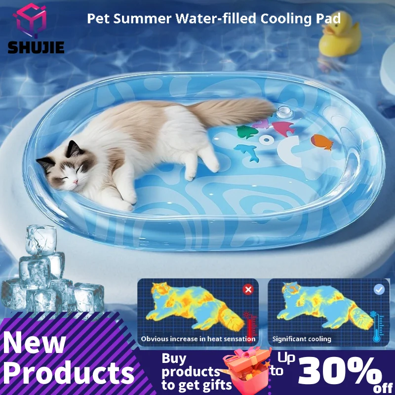 Pet Water Filled Ice Mat Summer Cat and Dog Nest Climbing Mats Water Bed Scratch Resistant Large 1005008850109996