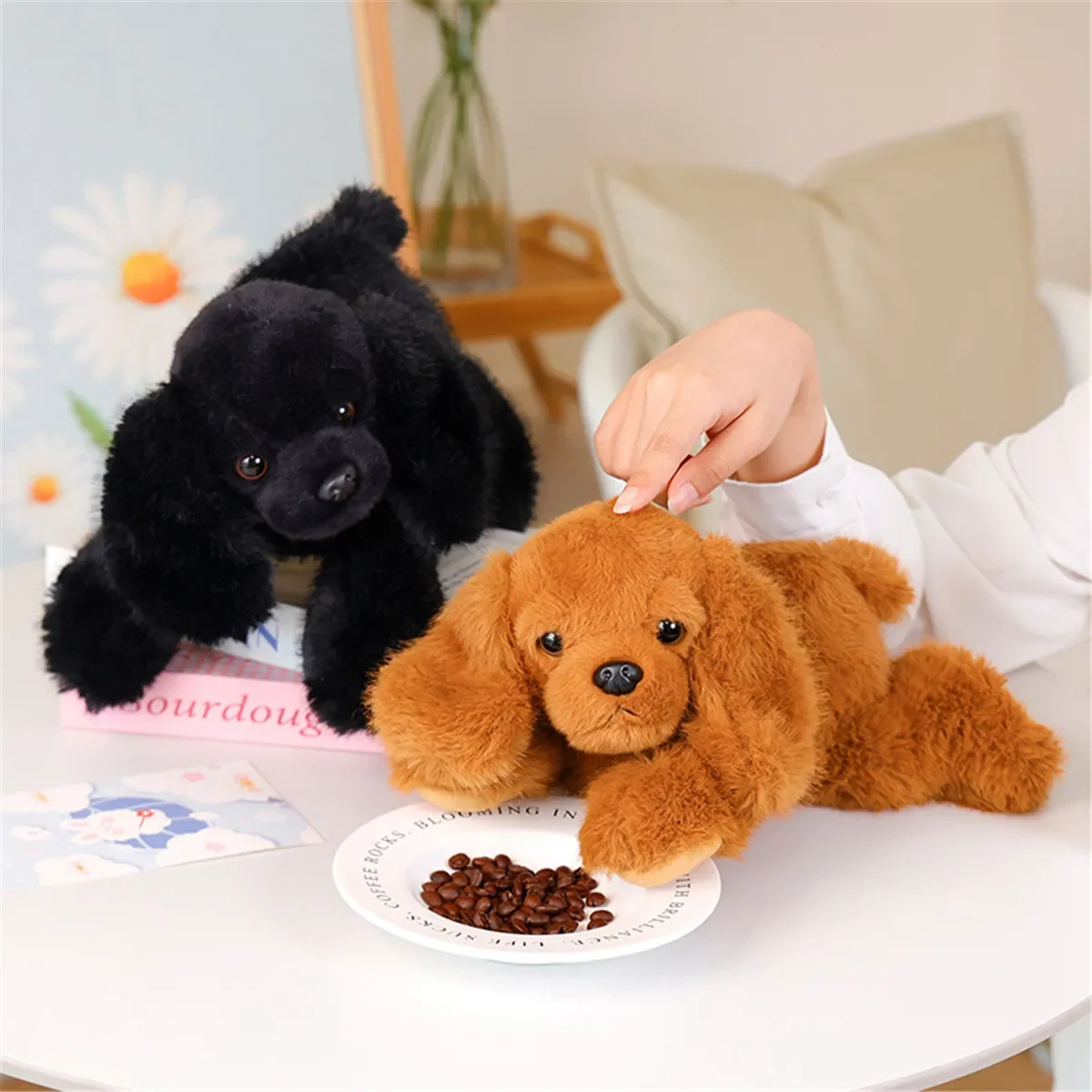 Creative Realistic Dog Lucky Simulation Dog Poodle Plush Toys Handmade Realistic Figure Toy (30cm) 1005008850219148