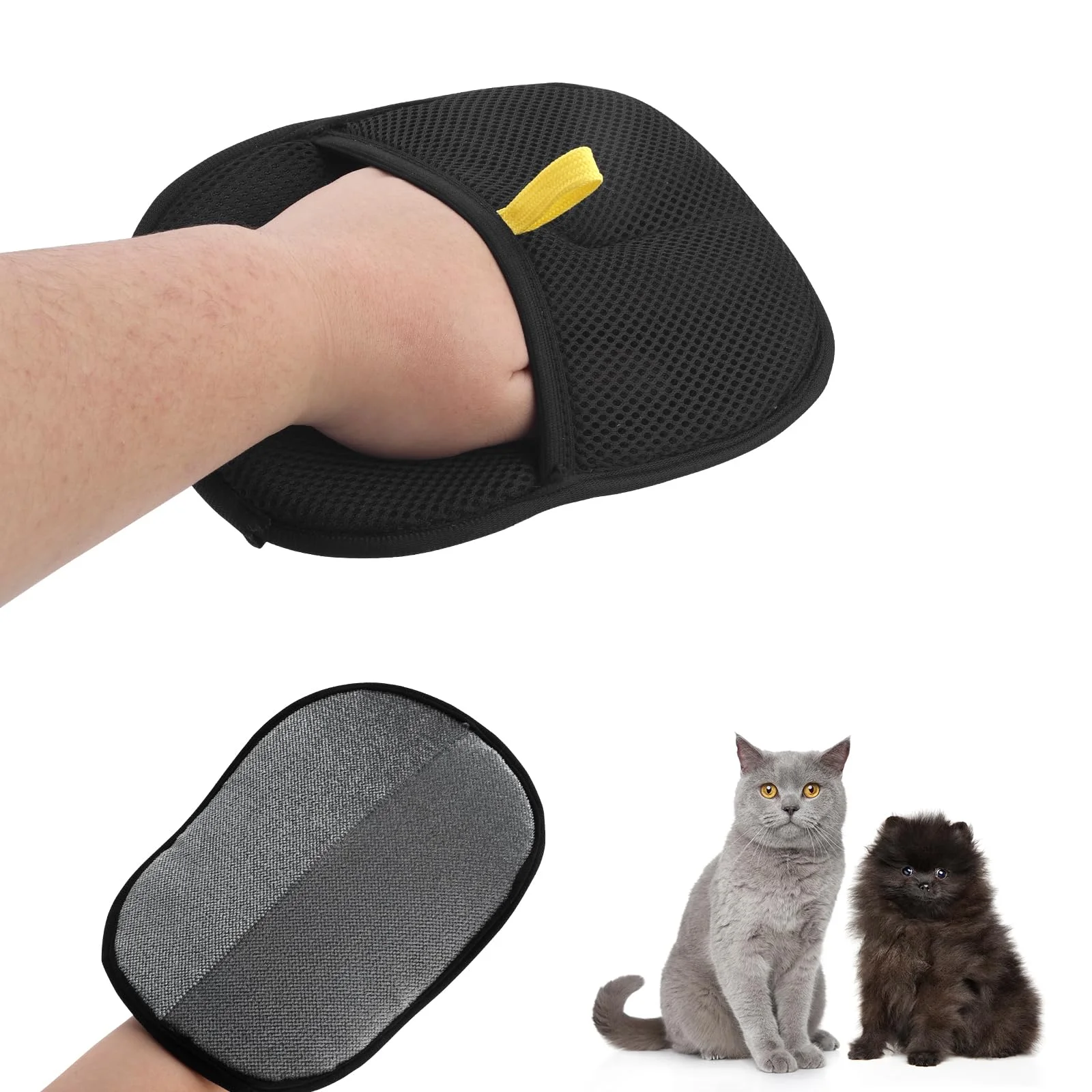 Pet Hair Removal Tool Reusable Static Removal Gloves, Double-Sided Grooming Gloves for Pets 1005008857478101