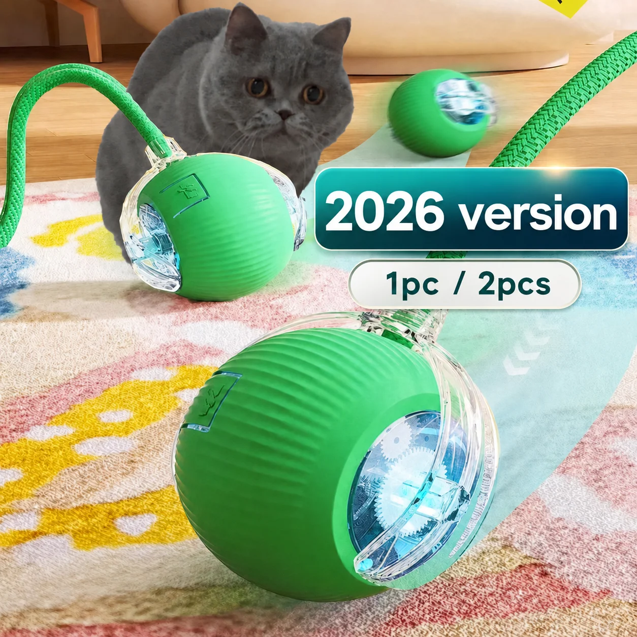 New Cat Interactive Ball Toy Automatic Rolling Cat Ball Rechargeable Smart Kitten Interactive Toy 1005008859661972