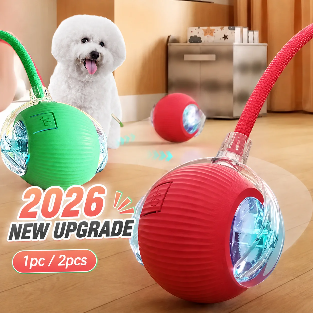 New Dog Interactive Ball Toy, Automatic Rolling Dog Ball Rechargeable, Smart Puppy Interactive Toy 1005008861976362