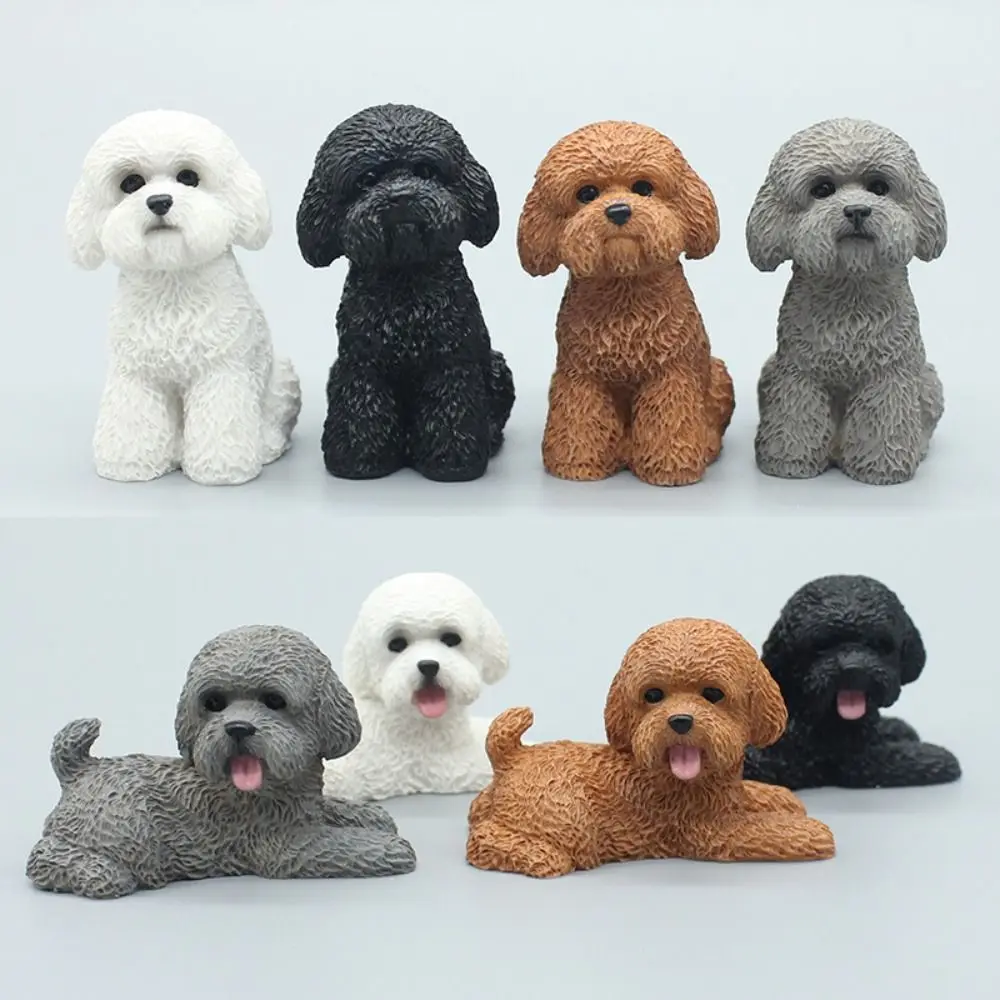 Simulation Poodle Dog Figures Puppy Model Resin Crafts Mini Animal Ornament Miniature Figurine 1005008869327451