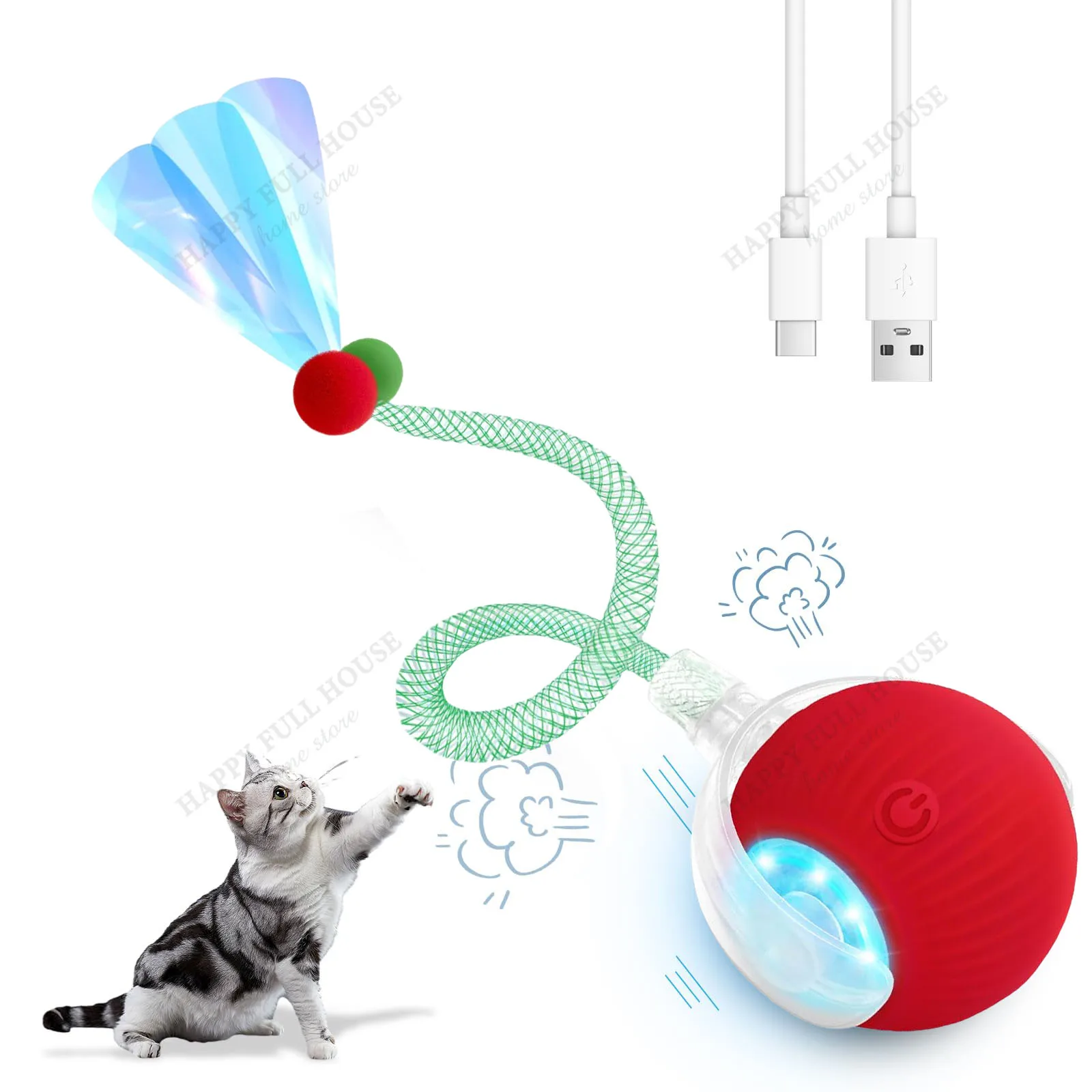 Cat Toys Interactive with 3 Play Modes, Automatic Cat Toys 1005008874045936