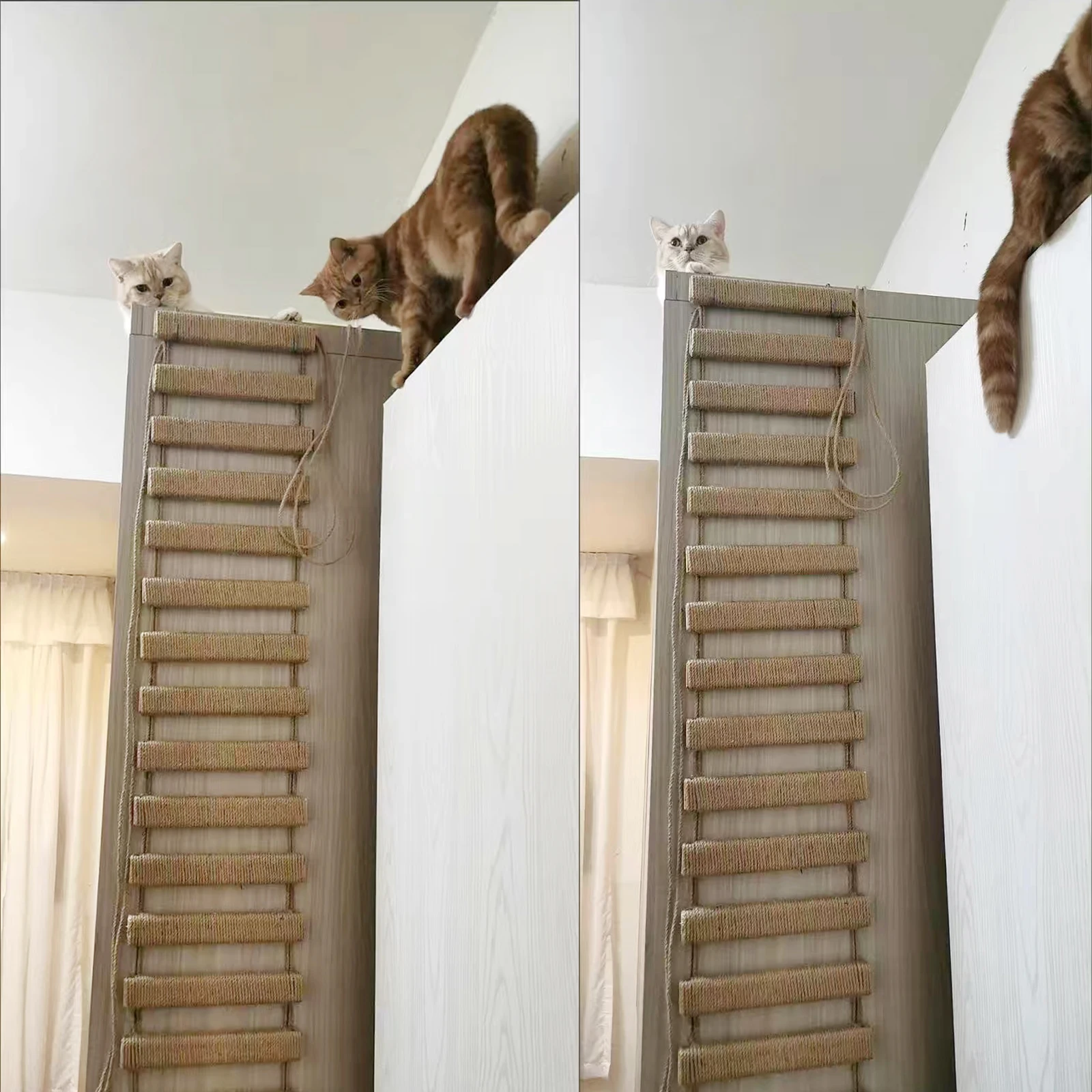 Cat Climbing Frame Bridge Cat Ladder Sisal Rope Wooden Cat Tree Tower Use for Cage Climber 1005008883232476