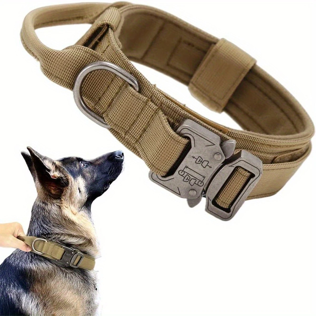 Tactical Dog Collar Adjustable Pet Collar Training with Heavy Duty Metal Buckle 1005008888027818