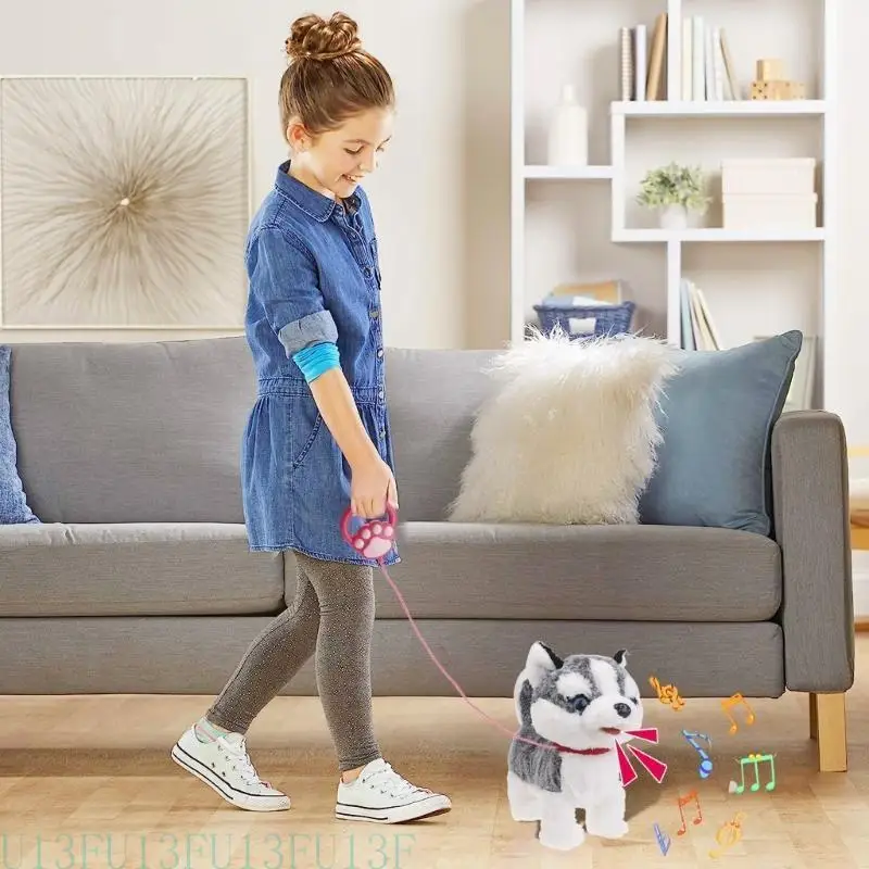 652F Electric Singing Dog Toy Walking Animal with Leash Rope Talking Puppy Toy Lovely Music Animal 1005008890897045