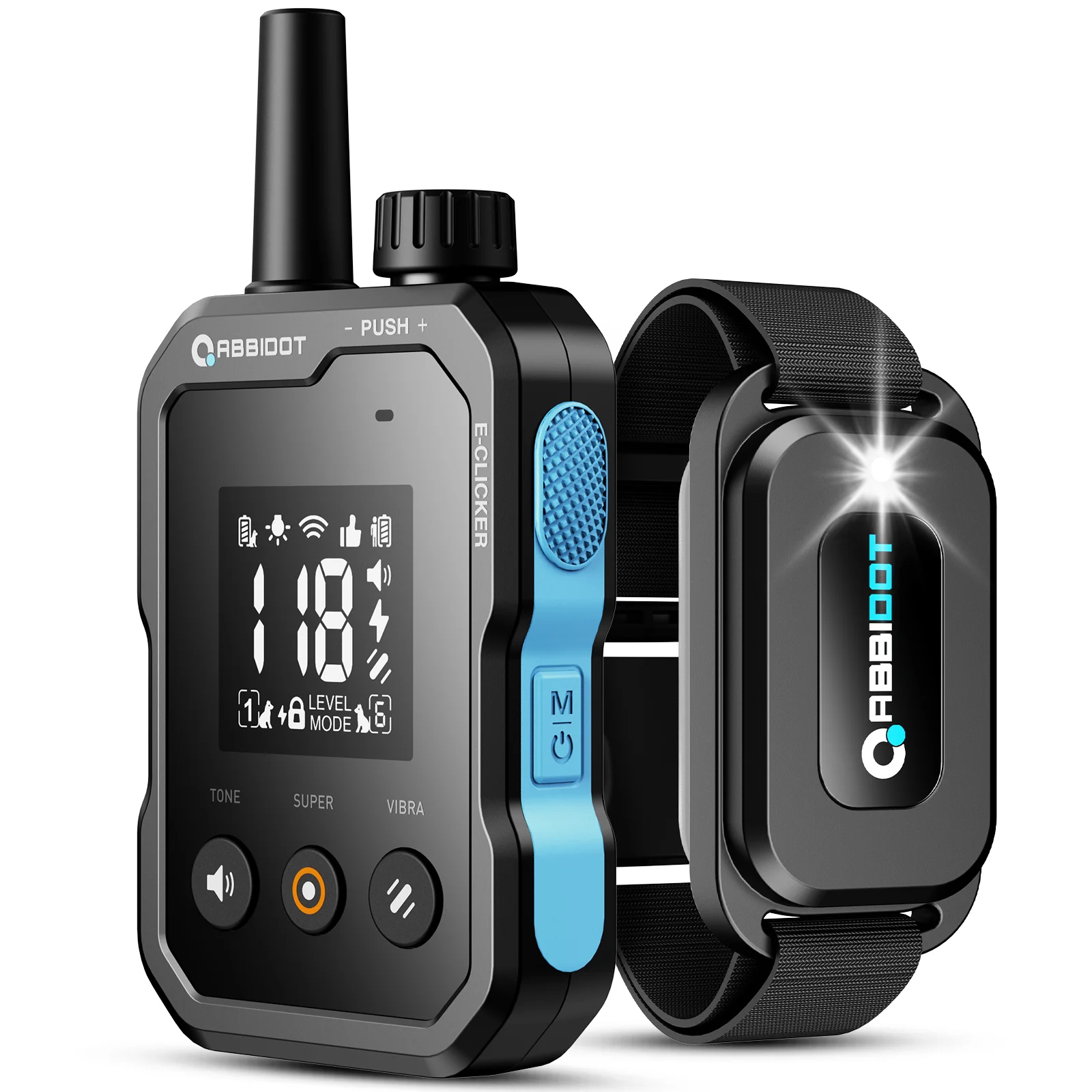 ABBIDOT T70 Dog Training Collar 2 in 1 Strap with E-Clicker Electric Shock 4100ft 1250m Waterproof 1005008895136743