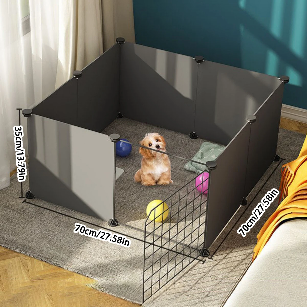Dog Fence for Small Dogs, Indoor Pet Enclosure with One Room and One Bathroom 1005008903798964