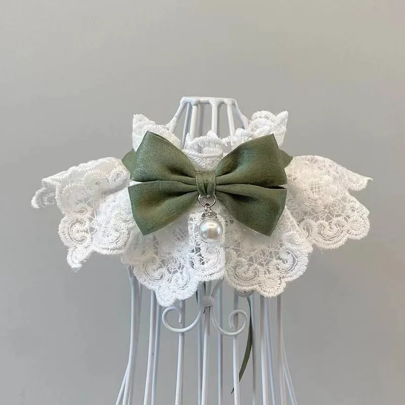Cute Cat Bow Collar Lace Floral Aesthetic Cats Bowtie Collar Bow Tie Pet Bib for Indoor Cats Kitten 1005008910290609