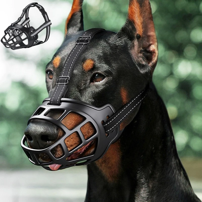 Adjustable Dog Muzzle Anti-Biting Dog Mouth Cover with Reflective Strip Can Drink Water Breathable 1005008912815205