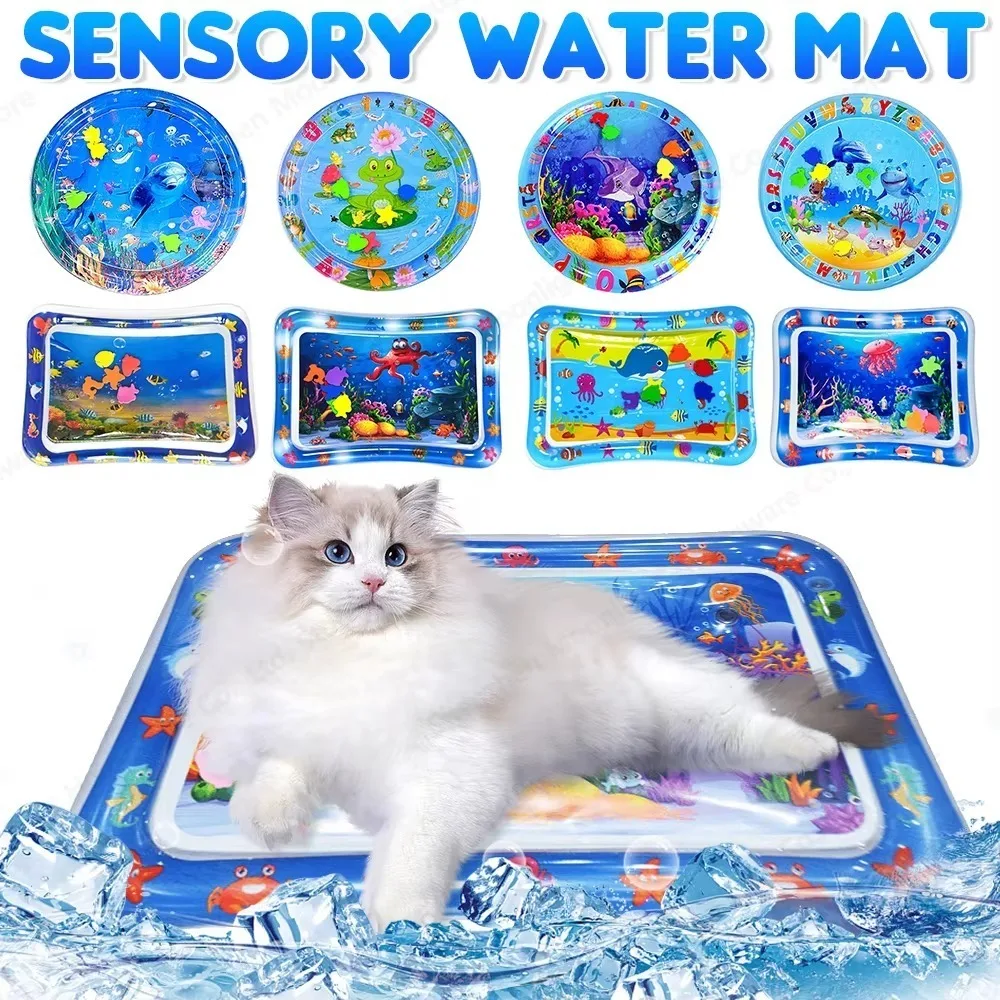 Cats Sensory Water Play Mat with Fish Thickened Inflatable Pet Water Bed Dog Play Sensory Toy Water 1005008914287684